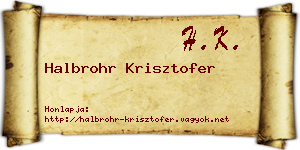 Halbrohr Krisztofer névjegykártya